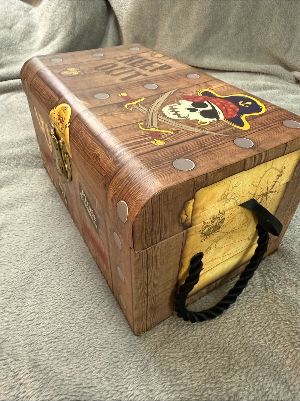 Pirate Themed Treasure Chest “Keep Out” W/ Latch - Picture 10 of 13